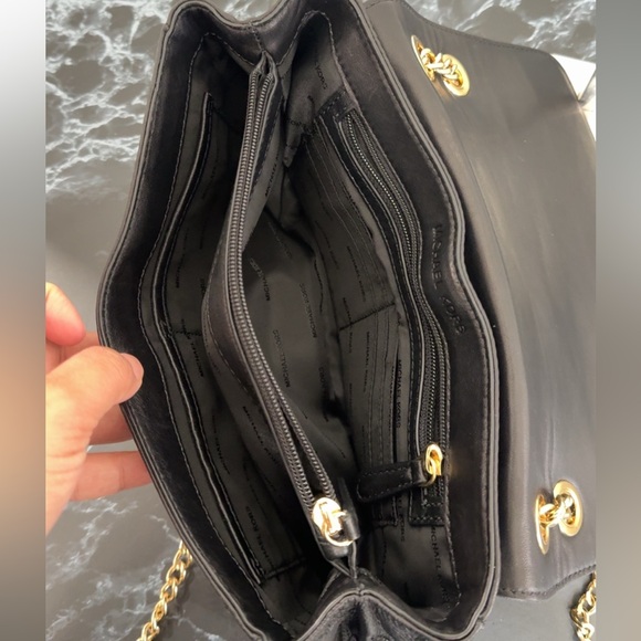 Michael Kors Lace 30h6gl8l3t Sloan LG Chain Leather Shoulder Bag Black AUTHENTIC - Picture 13 of 14